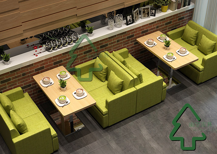 订制咖啡厅沙发休闲洽谈西餐厅奶茶店甜品店沙发卡座餐馆桌椅组合t