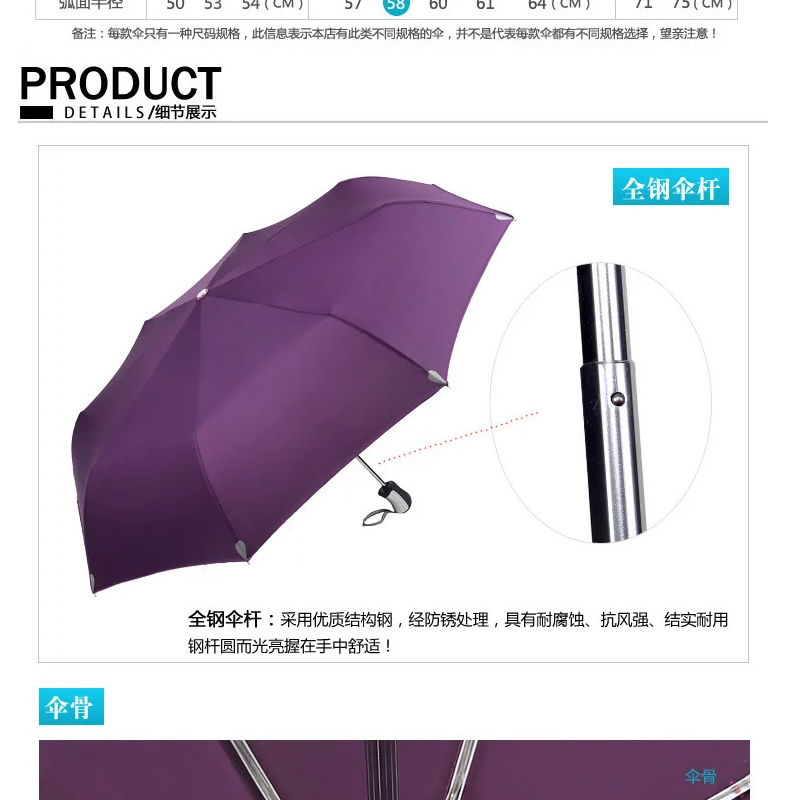 
                                        天堂全自动雨伞自开自收商务雨伞 三折天堂伞折叠全自动伞男女通用 咖啡色                