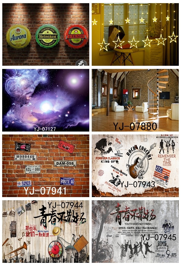 筱麦订做yy主播背景布直播间客厅书房背景快手喊麦背景布墙砖壁画3d