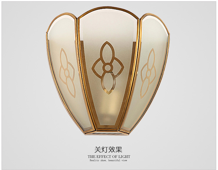 蒙特丽 客餐厅卧过道壁灯TBX1 美式乡村全铜灯具 (B) 型号TB51_26*18cm