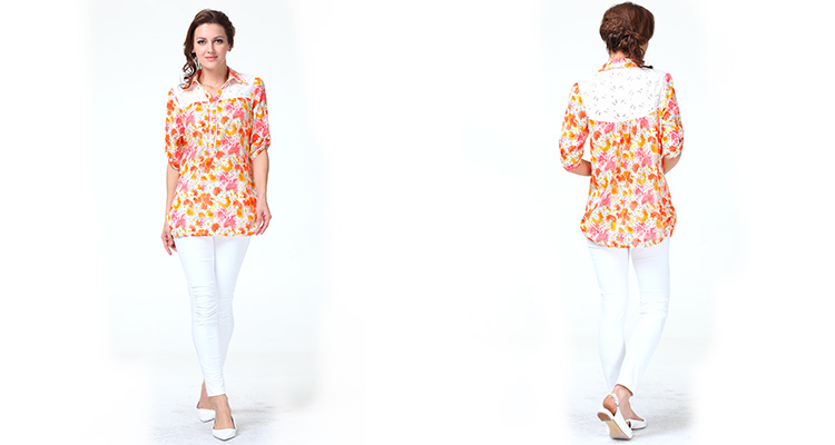 Lovers in Paris (abaparis) the code female summer wear lapel cuff in pure cotton floral casual shirt women 3844 orange XXXL pictures, price, brand platters! Elections are good character, the national distribution, so why buy now enjoy more preferential! Health