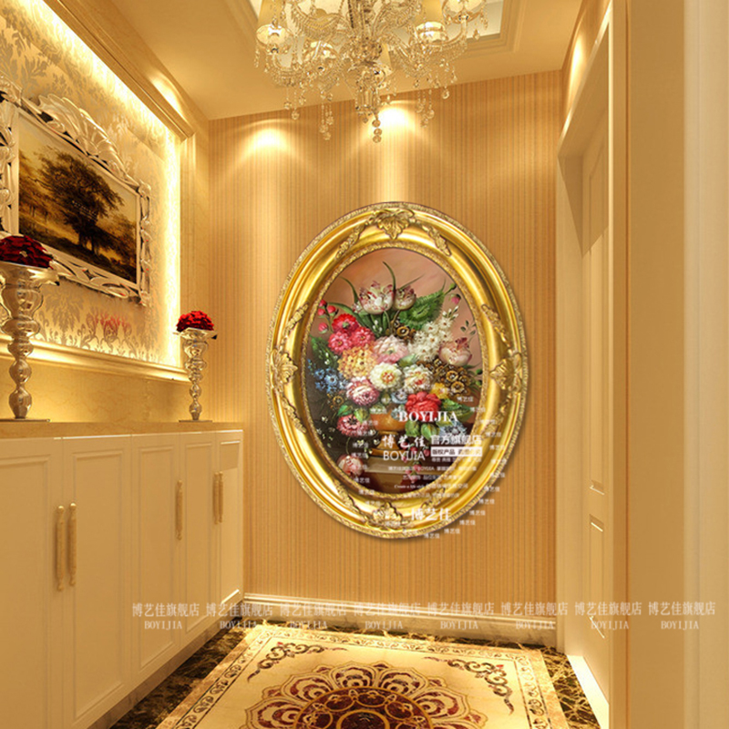 博艺佳 欧式高档挂画别墅酒店家居玄关壁炉餐厅装饰画尊贵金箔框 A1 45*55cm
