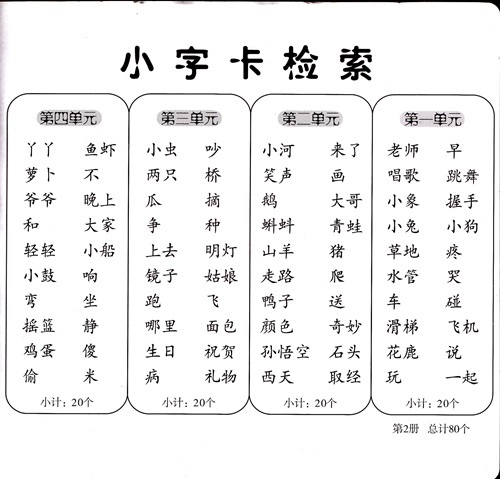 红缨教育 《帮我早读书》小字卡2 小班下 北京少年儿童出版社 幼儿