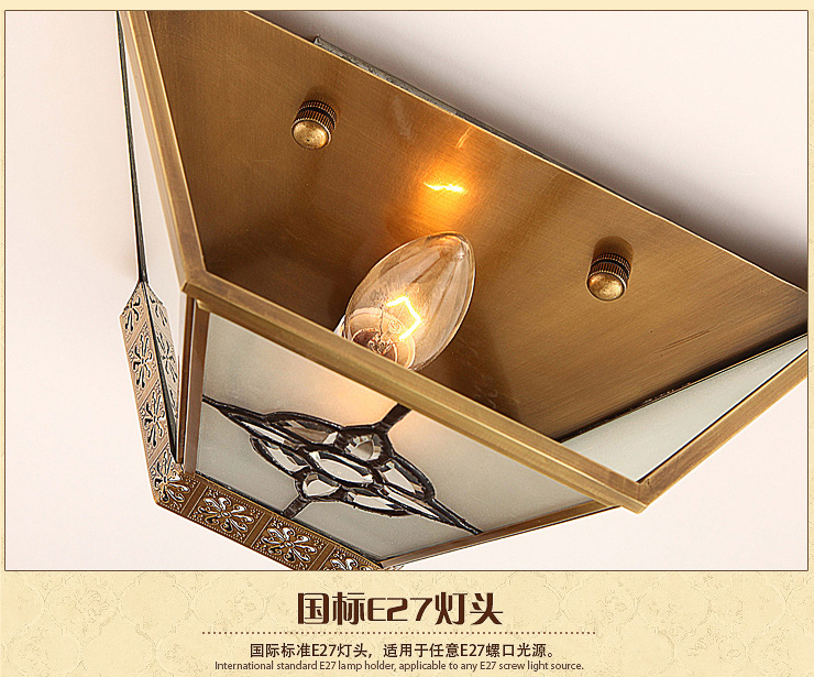 蒙特丽 客餐厅卧过道壁灯TBX1 美式乡村全铜灯具 (B) 型号TB51_26*18cm
