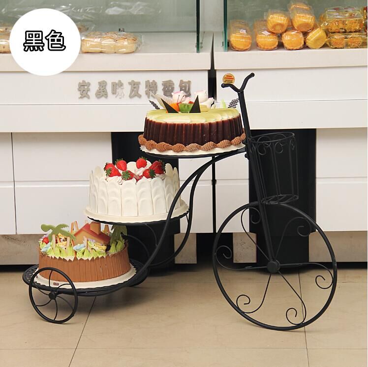 618特价自行车生日三层蛋糕架子铁艺创意多层蛋糕台支架展示架点心