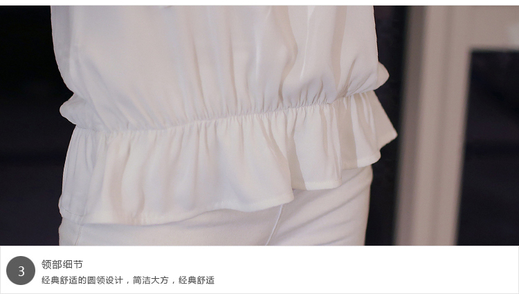 衣族一行 2015年春夏新品雪纺衬衫女士蕾丝打底雪纺衫七分袖韩版宽松蕾丝打底上衣女款 黑色 L