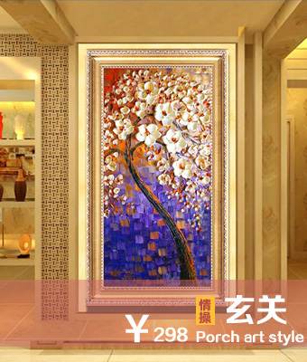 
                                        丝蒂奇SIDIQI现代客厅装饰画 欧式油画时尚家居挂画沙发背景墙抽象画 花儿朵朵 仿古外框 80*150                