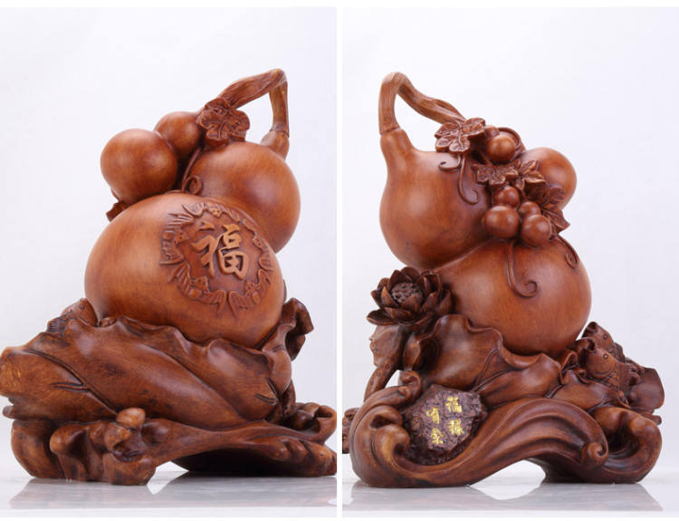 华庭丽娜 百福临门工艺品 葫芦摆件金蟾开业乔迁工艺礼品 家居装饰品 YL百福临门玉色