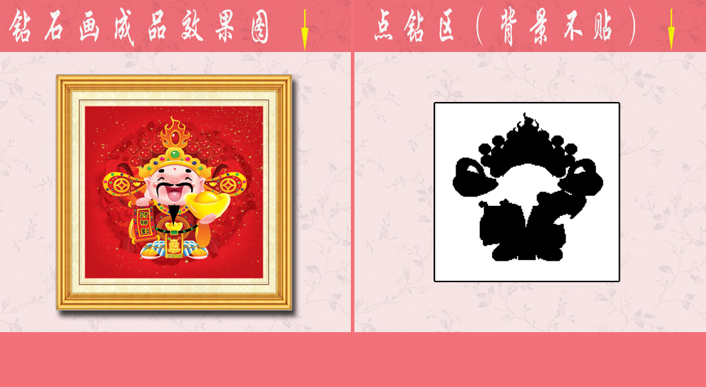 初艺 新款5D魔方钻石画客厅 小财神爷到卡通生意兴隆砖石秀水钻水晶亮钻点钻圆钻粘贴钻十字绣 亮钻 点装备 尺寸62X62cm