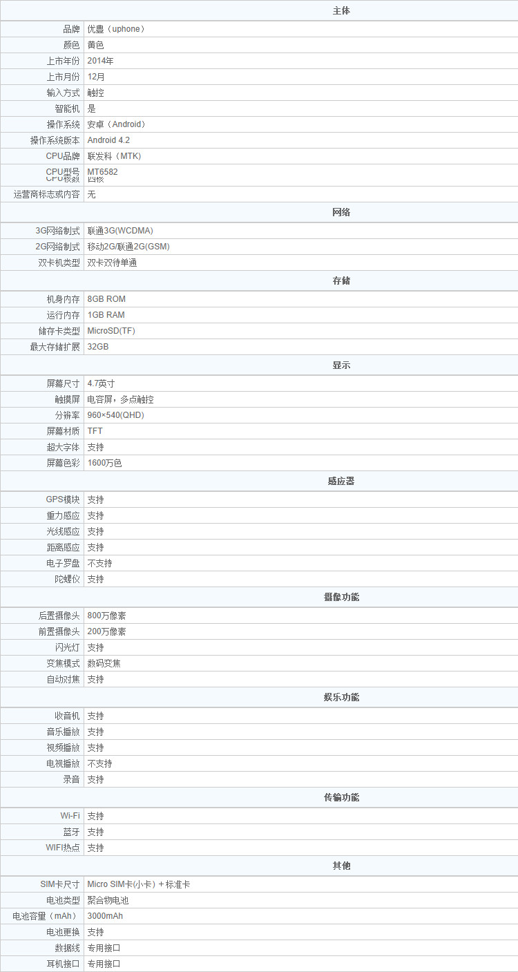 优豊(uphone) U5C 联通3G三防智能手机对讲机双卡双待手机 黑色 官方标准版