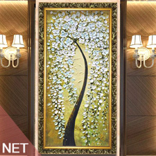 
                                        丝蒂奇SIDIQI现代客厅装饰画 欧式油画时尚家居挂画沙发背景墙抽象画 花儿朵朵 仿古外框 80*150                