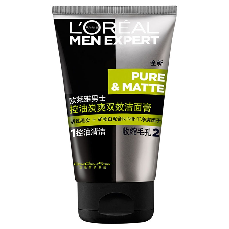 欧莱雅（LOREAL）男士控油炭爽双...