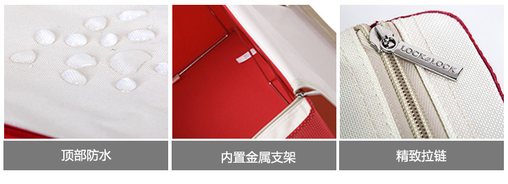 
                                        乐扣乐扣收纳箱 牛津布带铁架可折叠大号整理箱 咖啡圆点4+1件套                