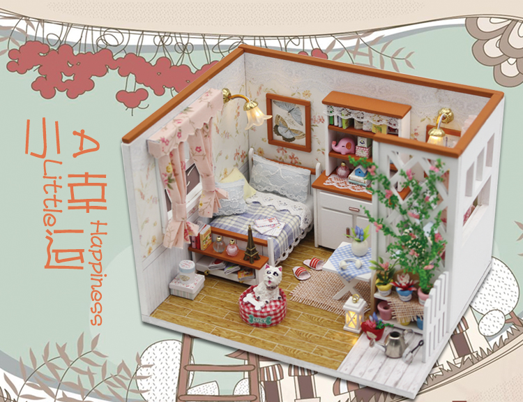 创意礼品迷你手工制作房子diy玻璃小屋小模型 屋玩具公主 房女孩