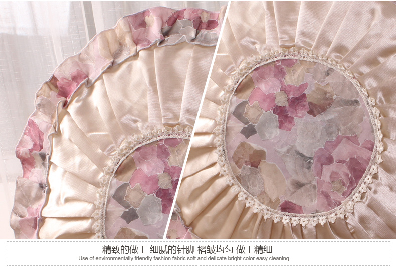 田园风光 圆形电风扇罩 防尘套 花蜜寻芬-紫色 均码(直径40-50cm可用)