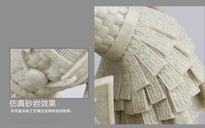 
                                        欣润玄关摆件客厅欧式人物雕塑装饰品小摆件艺术品摆设 迎击勇士 古铜 高 34CM 矛高 40CM                