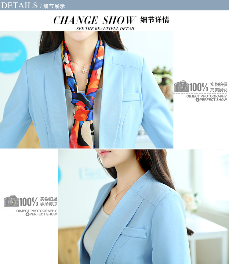 莱妮斯菲 2015新款春秋女装休闲小西服外套女士外套小西装送围巾Z9981 白色 L