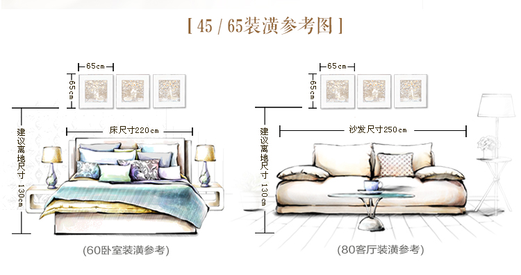 福雕家饰 现代装饰画客厅画餐厅画 无框三联恬静雅致风格 家居浮雕画挂画 春华 咖啡色-深咖啡色底板 60*60*3