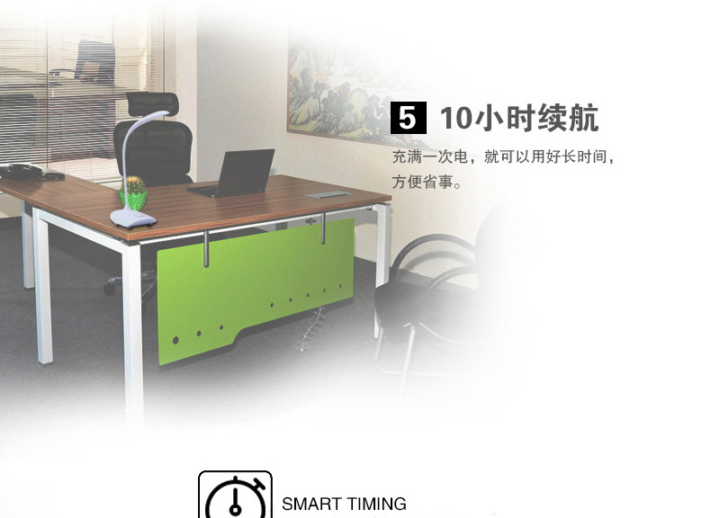 MDZG LED台灯卧室床头护眼灯学生学习工作书房充电台灯 USB台灯小台灯 白色