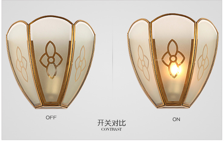 蒙特丽 客餐厅卧过道壁灯TBX1 美式乡村全铜灯具 (B) 型号TB51_26*18cm