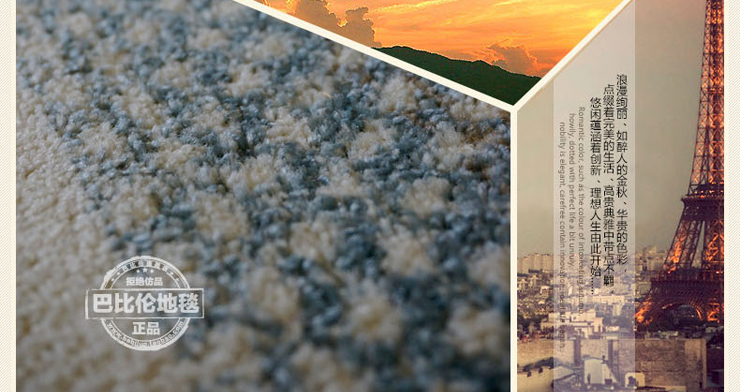 巴比伦（babylon）进口仿羊毛客厅茶几餐厅书房卧室地毯 典雅黑 2400MMx3400MM