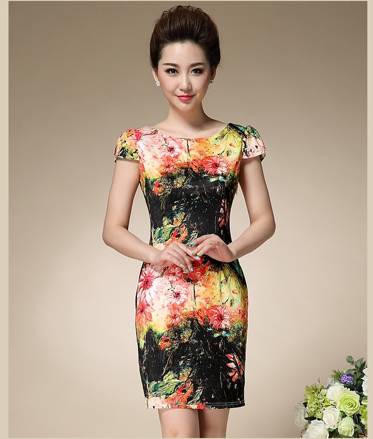 The Kou, summer 2015 new stamp duty, mom with short-sleeve Sau San emulation Silk Dresses style retro dresses 5445 apricot 3XL pictures, price, brand platters! Elections are good character, the national distribution, so why buy now enjoy more preferential! Health