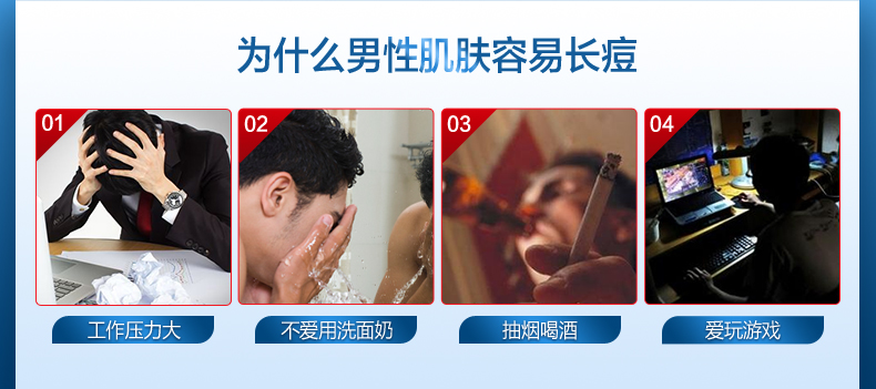 瓷肌（SPA CHNSKIN） 净颜清痘套装(男女士重度) 淡化痘印清洁控油收缩毛孔护肤品