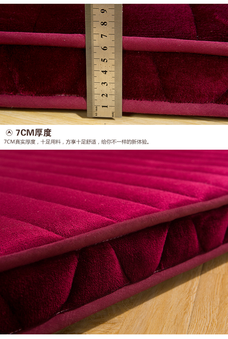 
                                        漫晴家纺 加厚床垫床褥子 法莱绒榻榻米床垫子 学生床垫被 单人双人床褥可折叠 欧美风情 150cm*200cm                