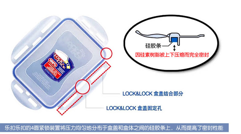
                                        乐扣乐扣（LOCK&LOCK） 饭盒保鲜盒微波炉塑料保鲜饭盒便当盒密封储物罐 HPL889-带提手12L                