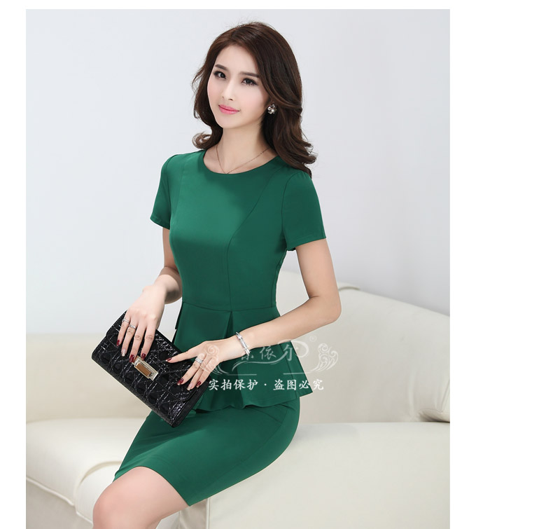乐依尔2015夏装套裙 韩版职业套装OL套裙工作服女装 厂家直销 专柜正品 7035# 黑色 S