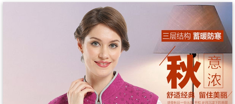森鹅中老年保暖马甲女装妈妈装秋冬加厚夹棉马夹背心拉链坎肩印花优雅舒适大方本命年多色 时光紫 175/96A