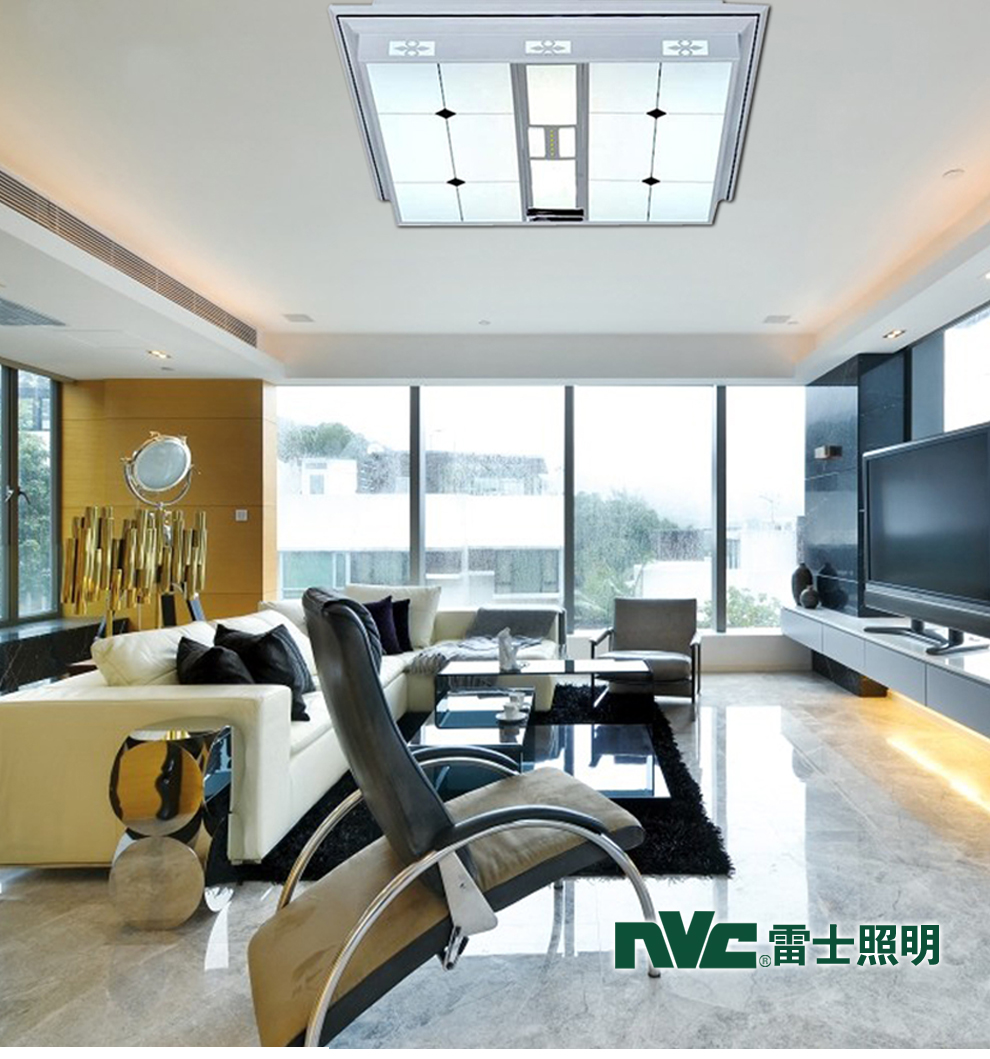 雷士照明NVC LED客厅灯 内置分控白光黄光可 调光 卧室书房灯具 NYX1184 48双光源可调控