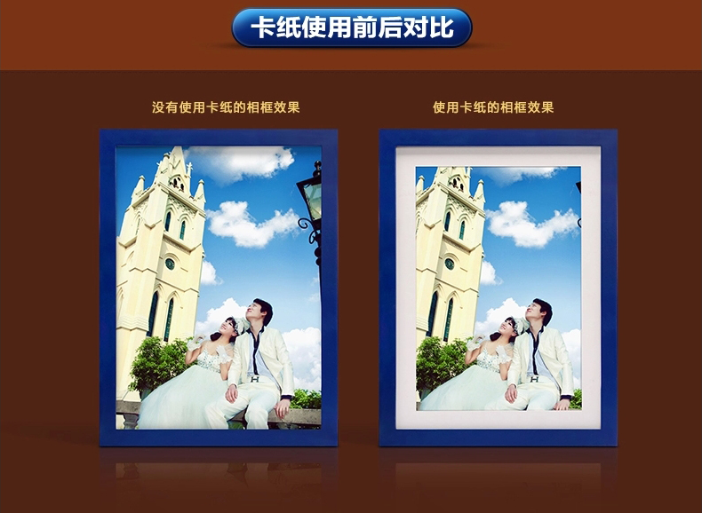 图慕 实木圆边欧式相框 7寸 10寸 挂墙 摆台 复古相架 创意相片架 深咖色 10寸摆式( 高档欧式 )