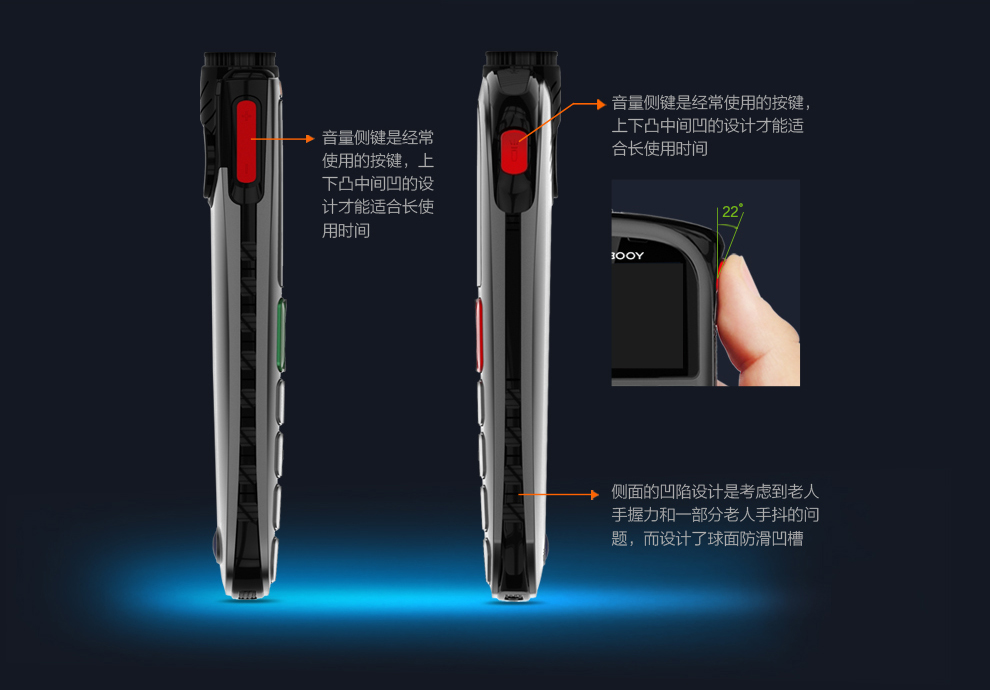 东信欧蓓（OBOOY）EA508 移动/联通2G老人手机 铁灰色