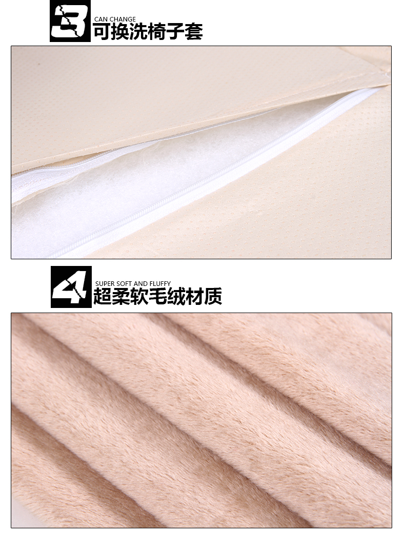暄悦坊椅子垫翩翩起舞短毛绒餐椅垫 蝴蝶飞飞 粉红色 45*45cm 椅子垫