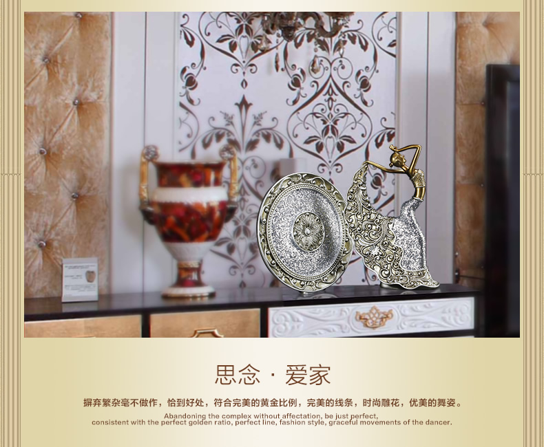 
                                        欣润树脂人物个性摆件舞女房间装饰品客厅 时尚简约摆设创意工艺品 大号 粉色+绿色 一对人 高51.5CM                