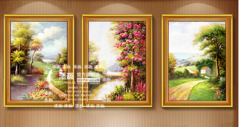 
                                        添画 手绘装饰油画客厅玄关挂画现代简欧风景油画 走廊壁画 A1 70*100CM                