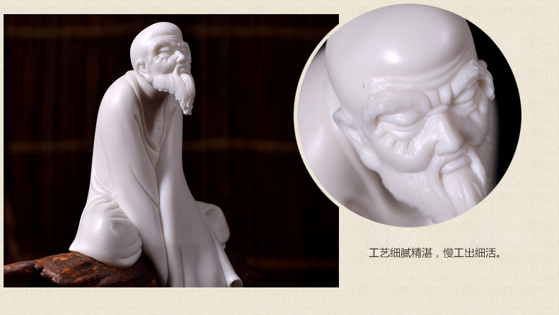 
                                                                                东方泥土 德化陶瓷器创意雕塑艺术收藏品白瓷中式现代家居客厅装饰特色礼品人物小摆件/高松行思                