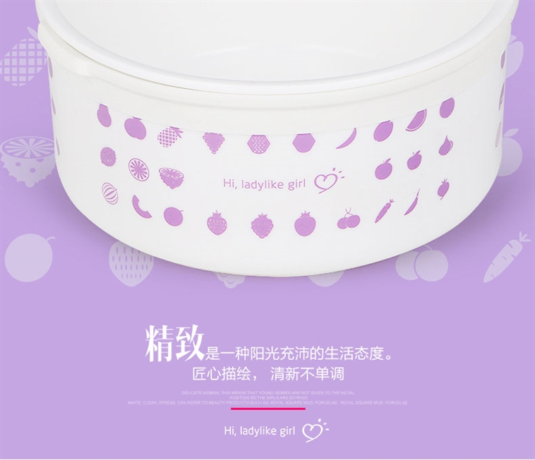 十度良品SD-983电热饭盒插电加热饭盒蒸煮热饭器 双层陶瓷内胆真空保鲜