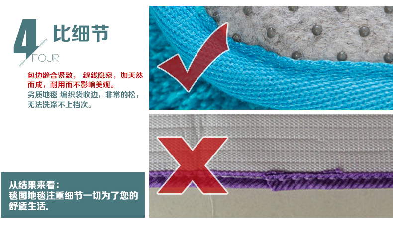 毯图地毯 客厅沙发地毯垫 现代长毛丝毛绒地垫 防滑加厚儿童大地毯 进门垫脚垫 卧室飘窗毯 紫色 60cm*90cm