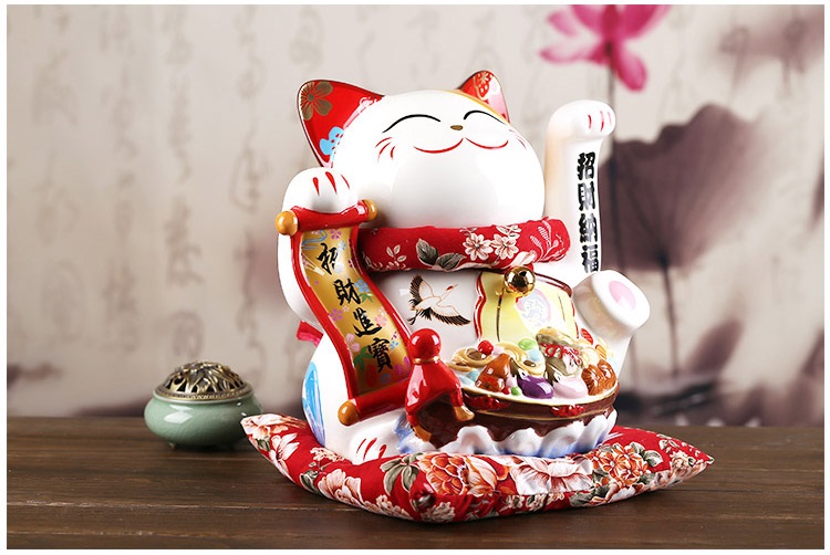 
                                        招财猫摆件 特大摇手招财猫超大号日本陶瓷开业礼品YS 特大招财进宝摇手猫                
