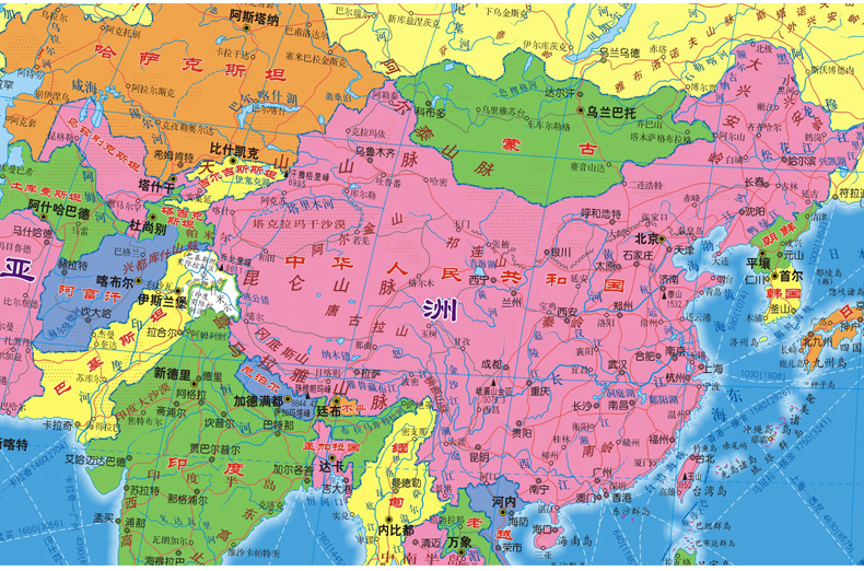 2016年 中国地图挂图 世界地图挂图 1.1m 启航版 单张双面图片