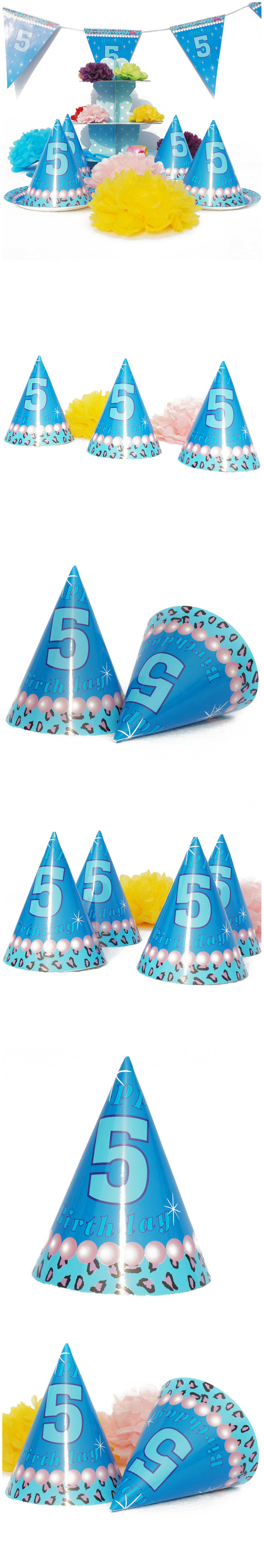 孩派HighParty生日用品//派对用品//生日派对//五岁男孩圆锥帽//1个