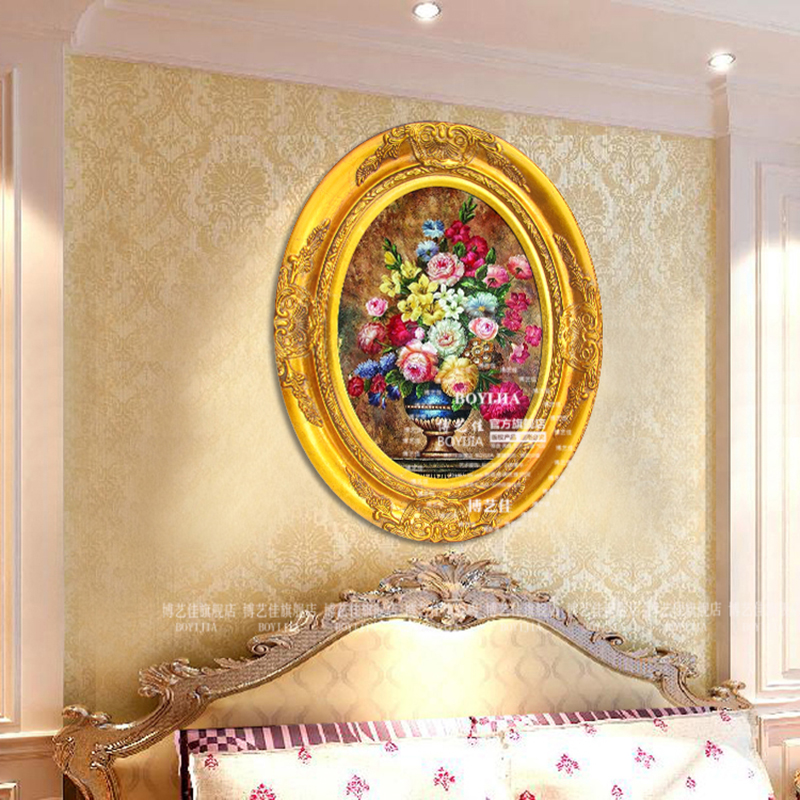 博艺佳 欧式高档挂画别墅酒店家居玄关壁炉餐厅装饰画尊贵金箔框 A1 45*55cm