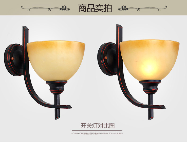 罗莎蒙德 欧式美式乡村复古田园壁灯辅助灯装饰灯镜前灯花园别墅 5001-1