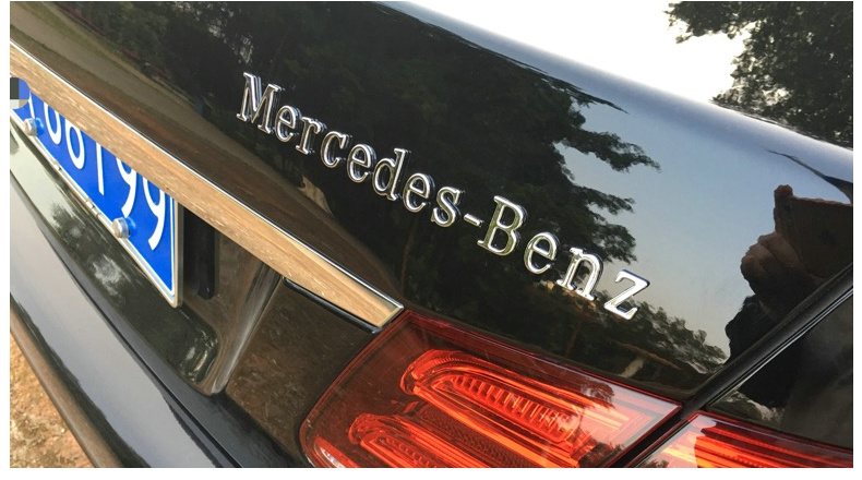 专用于奔驰英文字标 梅赛德斯奔驰尾标 mercedes-benz字母车标贴 奔驰