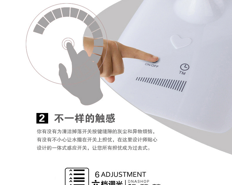 MDZG LED台灯卧室床头护眼灯学生学习工作书房充电台灯 USB台灯小台灯 白色