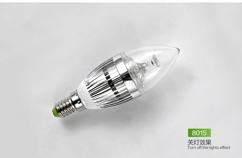 科美家光源led灯泡透明尖泡节能灯4瓦E14灯泡灯具8015 8015-暖白