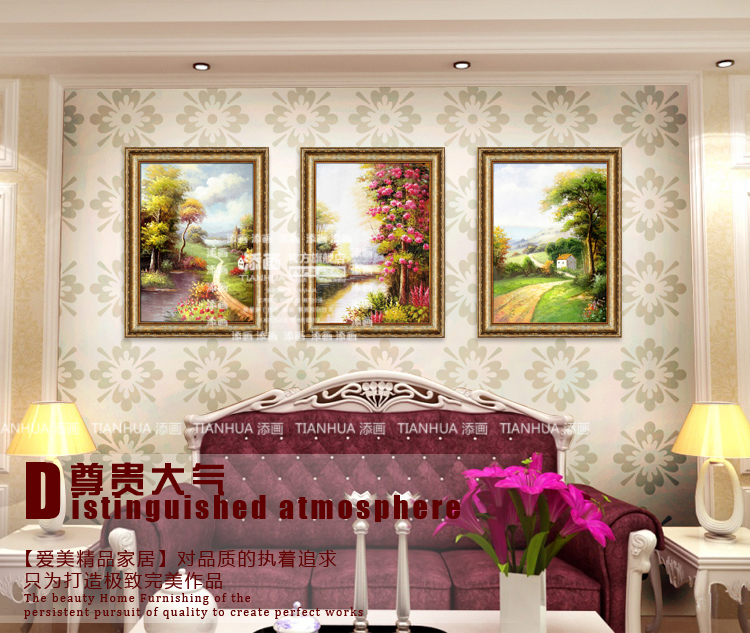 
                                        添画 手绘装饰油画客厅玄关挂画现代简欧风景油画 走廊壁画 A1 70*100CM                