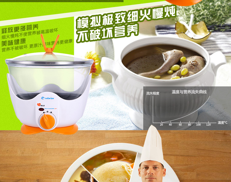 德朗DELAN玻璃慢炖锅电炖锅煲汤煲盅煮粥煮药养生汤煲 MD01